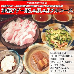 【4人前】沖縄 アグー豚 しゃぶしゃぶ・沖縄料理コース　ラフテー or アグー豚ぎょうざ　ジーマミー豆腐/お好きなちゃんぷる/サーターアンダギー付　沖縄直送