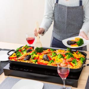 エスケイジャパン IH調理器 2口 専用プレート付 SKJ-YA142HP 電源100V 工事不要 ...