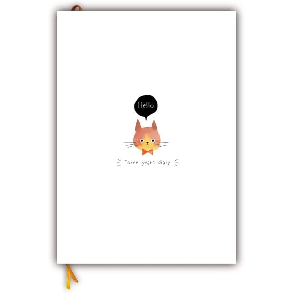 しおり付き ３年日記 日記帳 B5 日記 ねこ ノートライフ (26cm×18cm) 日付け表示あり...