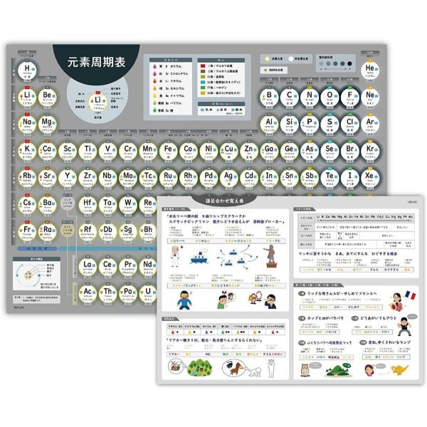 お風呂ポスター 元素周期表 A２ 60×42cm 防水 日本製 A3ポスター解説付き ノートライフ