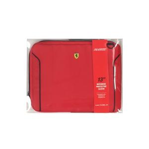 Ferrari 公式ライセンス 13インチPC対応 パソコン用バッグト レッド ブランド ポケット付 ショルダーバッグ PUレザー FEDA2ICS13REの商品画像