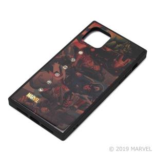 MARVEL iPhone11Pro Max ガラスハイブリッドケース アベンジャーズ ブラウン 耐衝撃 背面ケース 背面カバー カバー ケース 高硬度9H シンプル PG-DGT19C13AVGの商品画像