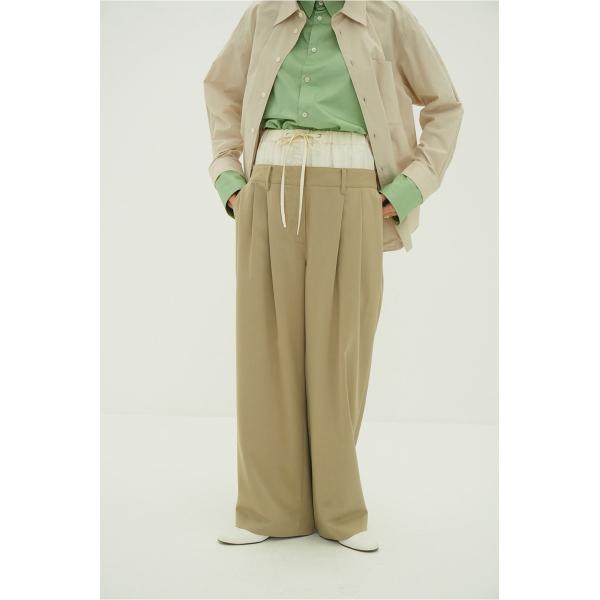 クラネ / CLANE ダブルレイヤード スラックス - W WAIST WIDE SLACKS (...