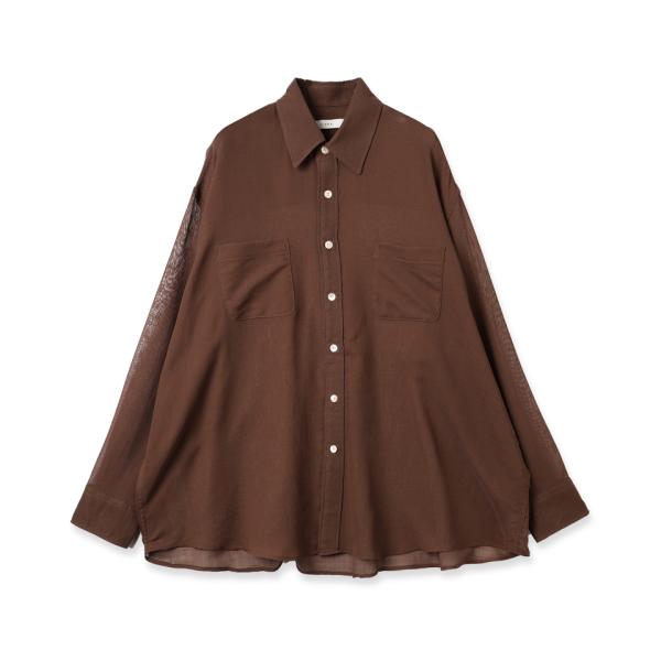 JIEDA ジエダ 24SS OVER SIZE SHIRT (BROWN) オーバーサイズ シアー...