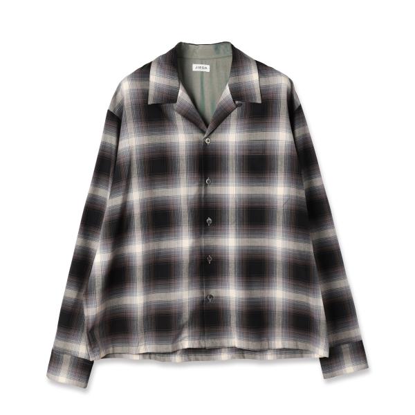 JIEDA ジエダ 26SS CHECK OPEN COLLAR SHIRT (BLACK CHEC...