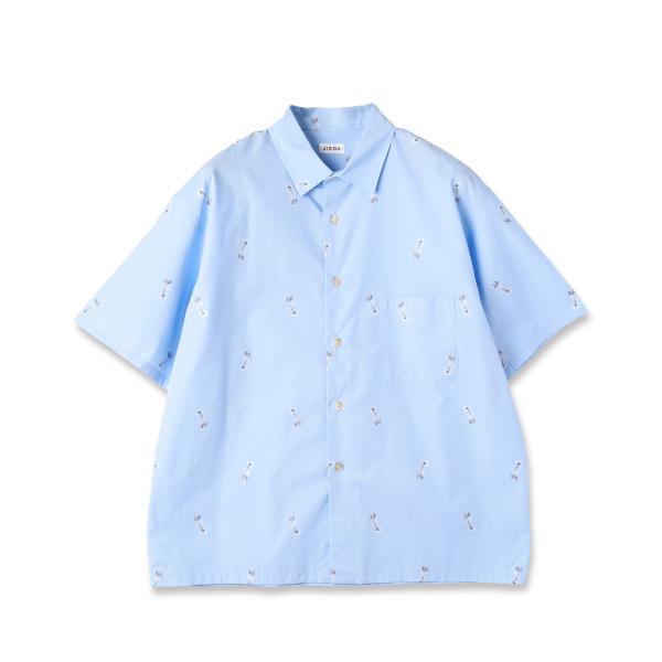 JIEDA ジエダ 26SS BONE FLOWER SHIRT S/S (SAX) ボーンフラワー...