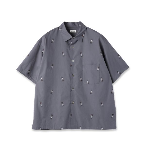 JIEDA ジエダ 26SS BONE FLOWER SHIRT S/S (GRAY) ボーンフラワ...