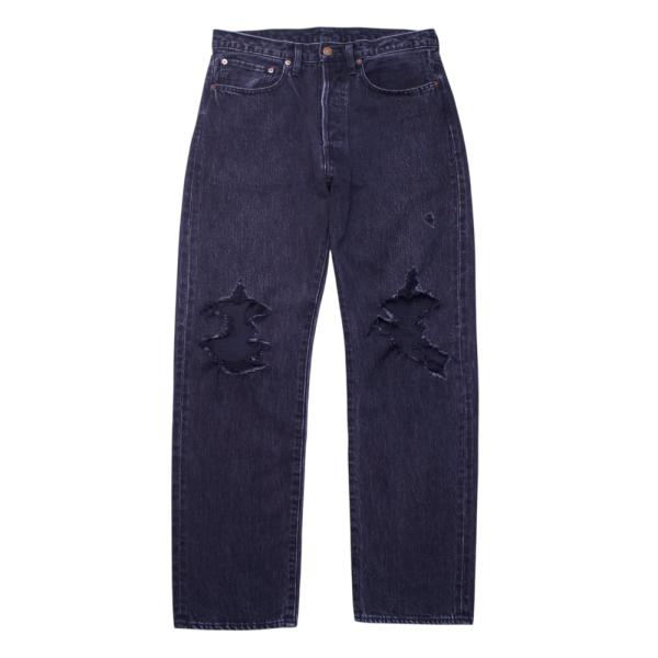 UNUSED アンユーズド UW1088 13oz Ripped Black Denim Pants...