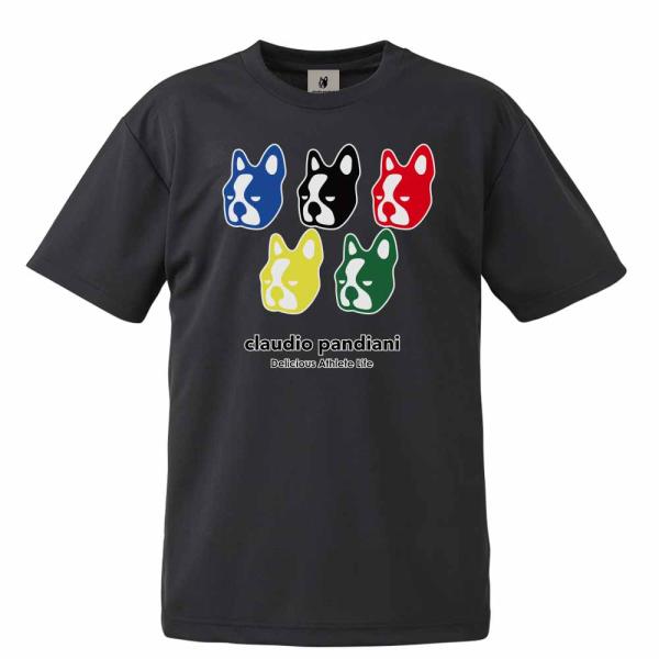 【Claudio Pandiani】五犬+5DryTEE(ブラック)　CP20243　【クラウディオ...