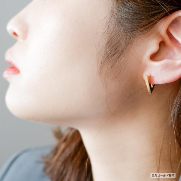 三角形 ピアス 1ペア 人気 つけっぱなし メンズ レディース トライアングル フープピアス サージ...