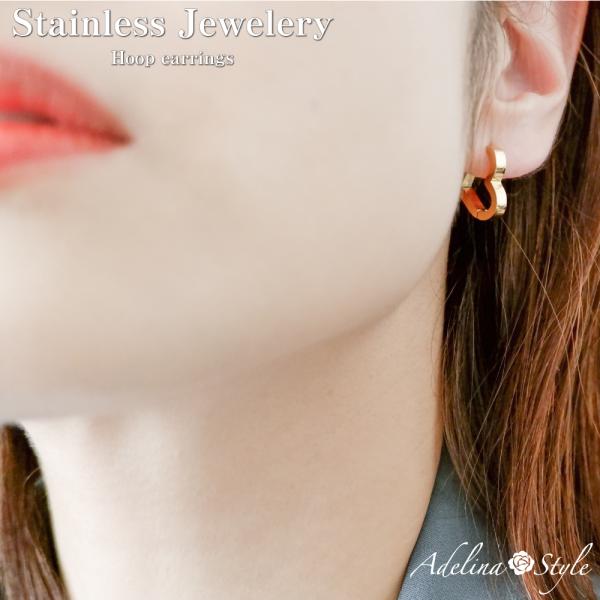 ハート ピアス 1ペア 人気 つけっぱなし メンズ レディース トライアングル フープピアス サージ...