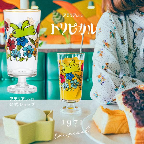 グラス コップ アデリアレトロ ガラス おしゃれ 【 脚付きグラストリピカル 化粧箱入 】 プレゼン...