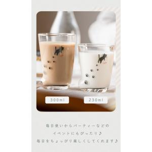 おしゃれ 猫 グラス 足あとグラス 300ml...の詳細画像3