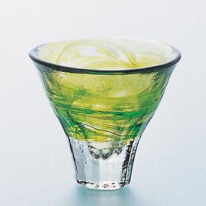津軽びいどろ 盃 グリーン 55ml アデリア 日本製 1個箱入