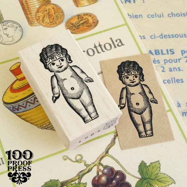 ラバースタンプ 100Proof Press #1904 Wavy Hair, Naked Doll...