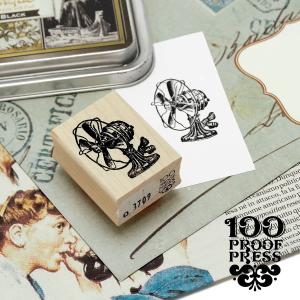 ラバースタンプ おしゃれ アンティーク クラシック はんこ クラフト 100プルーフプレス 100 Proof Press #3709 扇風機 Polar Cub House Fan｜adesso-nip