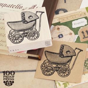 スタンプ 輸入 100Proof Press 乳母車 Large Baby Buggy #4356 カート ベビーカー スタンプ おしゃれ ラバースタンプ｜adesso-nip