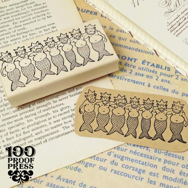 ラバースタンプ 100Proof Press #6844 Seven Mermen セブン・マーメン...