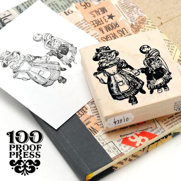 猫 スタンプ 100 Proof Press #3910 母猫と子猫 Mom &amp; Kitty All...