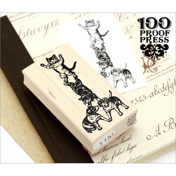 猫 犬 スタンプ 100 Proof Press #4367 子猫と子犬 Acrobatic Pup...