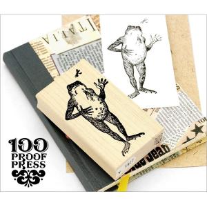 スタンプ 100 Proof Press #5827 蛙のディナー Frog Contemplating スタンプ ヴィンテージ｜adesso-nip