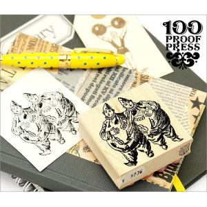 100 Proof Press #5736 ピエロ Siamese Clowns スタンプ アンティーク｜adesso-nip