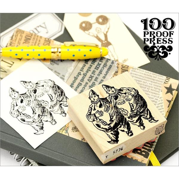 100 Proof Press #5736 ピエロ Siamese Clowns スタンプ アンティ...