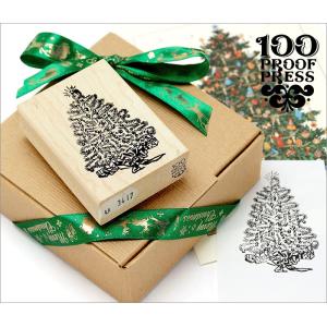 クリスマスツリー スタンプ 100 Proof Press #3417 クリスマスツリー Decorated Christmas Tree スタンプ ヴィンテージ｜adesso-nip