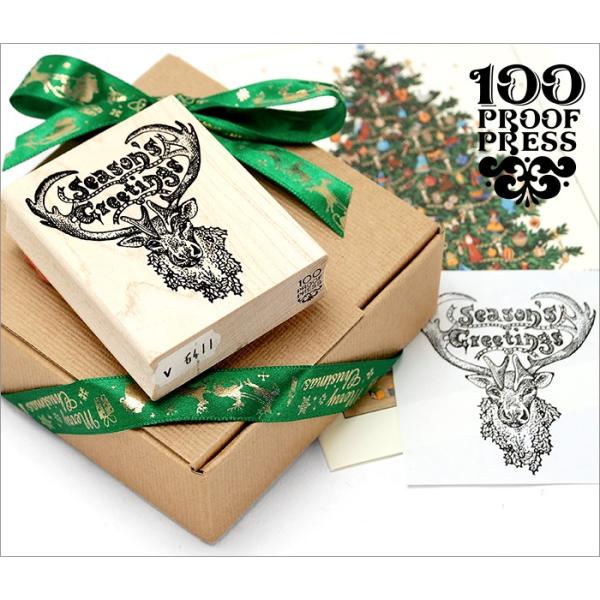 クリスマス スタンプ 装飾 鹿 100 Proof Press #6411 Season&apos;s Gre...
