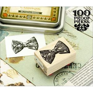 スタンプ 100 Proof Press #4470 蝶ネクタイ Bowtie ラバースタンプ アンティーク リボン｜adesso-nip