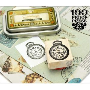 100 Proof Press #4631 ポケットウォッチ Pocket Watch Small スタンプ アンティーク｜adesso-nip