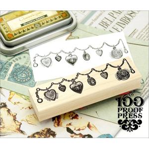 100 Proof Press #5612 ハートロケット Heart Locket Chain スタンプ アンティーク｜adesso-nip
