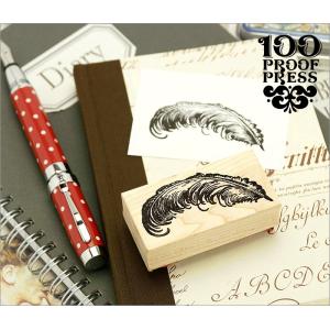 100 Proof Press #5852 Feather Dark Left スタンプ アンティーク｜adesso-nip