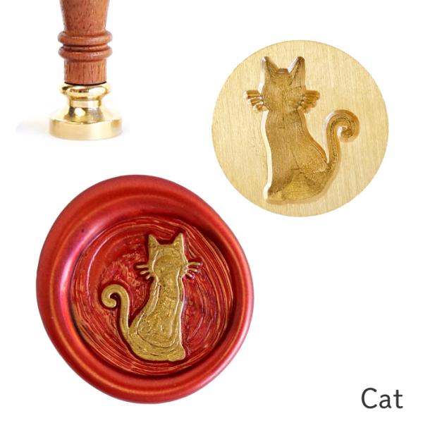 シーリングスタンプ ヘッド ＜ Cat ＞ 単品 替えスタンプ 【Prodused by adess...