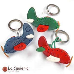 キーホルダー La Cuoieria 飛行機 [2] 本革 レザーキーホルダー イタリア製 ラ クオイエリア｜adesso-nip
