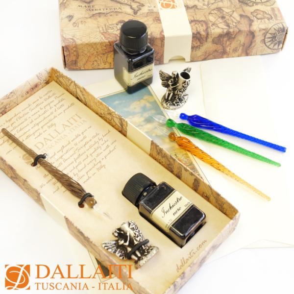ガラスペン 万年筆 インク スタンド セット ダライッティイタリア製 DALLAITI BX68