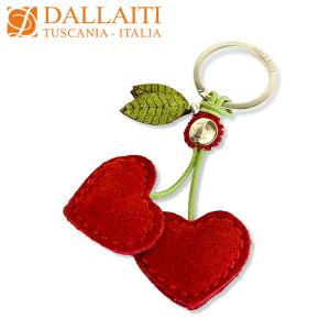 レザーキーホルダー チェリー さくらんぼ 本革 イタリア製 DALLAITI｜adesso-nip