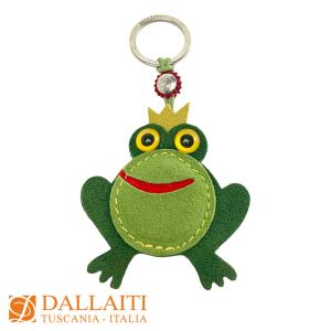 レザーキーホルダー アニマル カエル 本革 イタリア製 DALLAITI キーチャーム キーリング ギフト｜adesso-nip