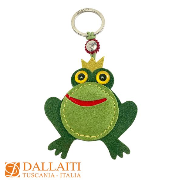 レザーキーホルダー アニマル カエル 本革 イタリア製 DALLAITI キーチャーム キーリング ...