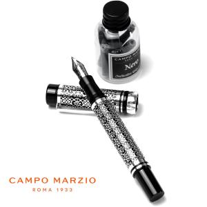 万年筆 カンポマルツィオ CAMPO MARZIO FILIGREE FITTA 万年筆 シルバー インク付き｜adesso-nip