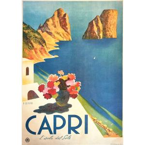 ポスター カプリ イタリア製 大判 I.F.I ポスター/ラッピングペーパー 50×70 CAPRI CR123｜adesso-nip