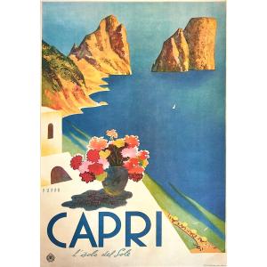 ポスター カプリ イタリア製 大判 I.F.I ポスター/ラッピングペーパー 50×70 CAPRI...