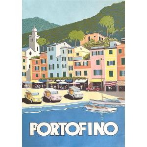ポスター ポルトフィーノ イタリア製 大判 I.F.I ポスター/ラッピングペーパー 50×70 PORTOFINO CR128 【角折れあり】｜adesso-nip
