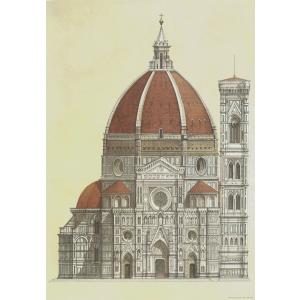 ポスター イタリアフィレンツェ大聖堂  I.F.I ラッピングペーパー 50×70 建築 DUOMO FIRENZE CR00A｜adesso-nip