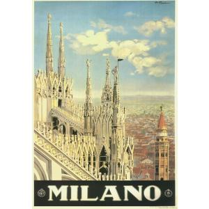 ポスター イタリア ミラノ  I.F.I ポスター 50×70 MILANO CR088 ミラノ大聖堂 インテリア｜adesso-nip