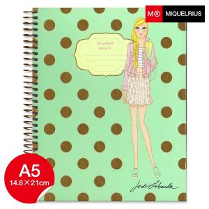 ミケルリウス ラバンダ 可愛い MIQUELRIUS Jordi Labanda LABANDA GIRL ノート A5 方眼｜adesso-nip