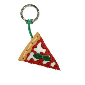 キーホルダー ピザ La Cuoieria ラ・クオイエリア イタリア製 レザー 本革 キーリング キーチャーム チャーム ピッツァ pizza ギフト プレゼント｜adesso-nip