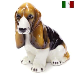 バセット 置物 犬 陶器 イタリア製 italy-dog-40｜adesugata-furniture