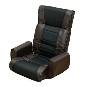 肘掛付き座椅子 7段階 リクライニング ハイバック メッシュ PVC 合皮シート ブラウン CXD-01(BR)｜adhoc-style