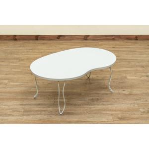 木製折りたたみテーブル 80cm幅 ビーンズ型 JK-10 木目柄